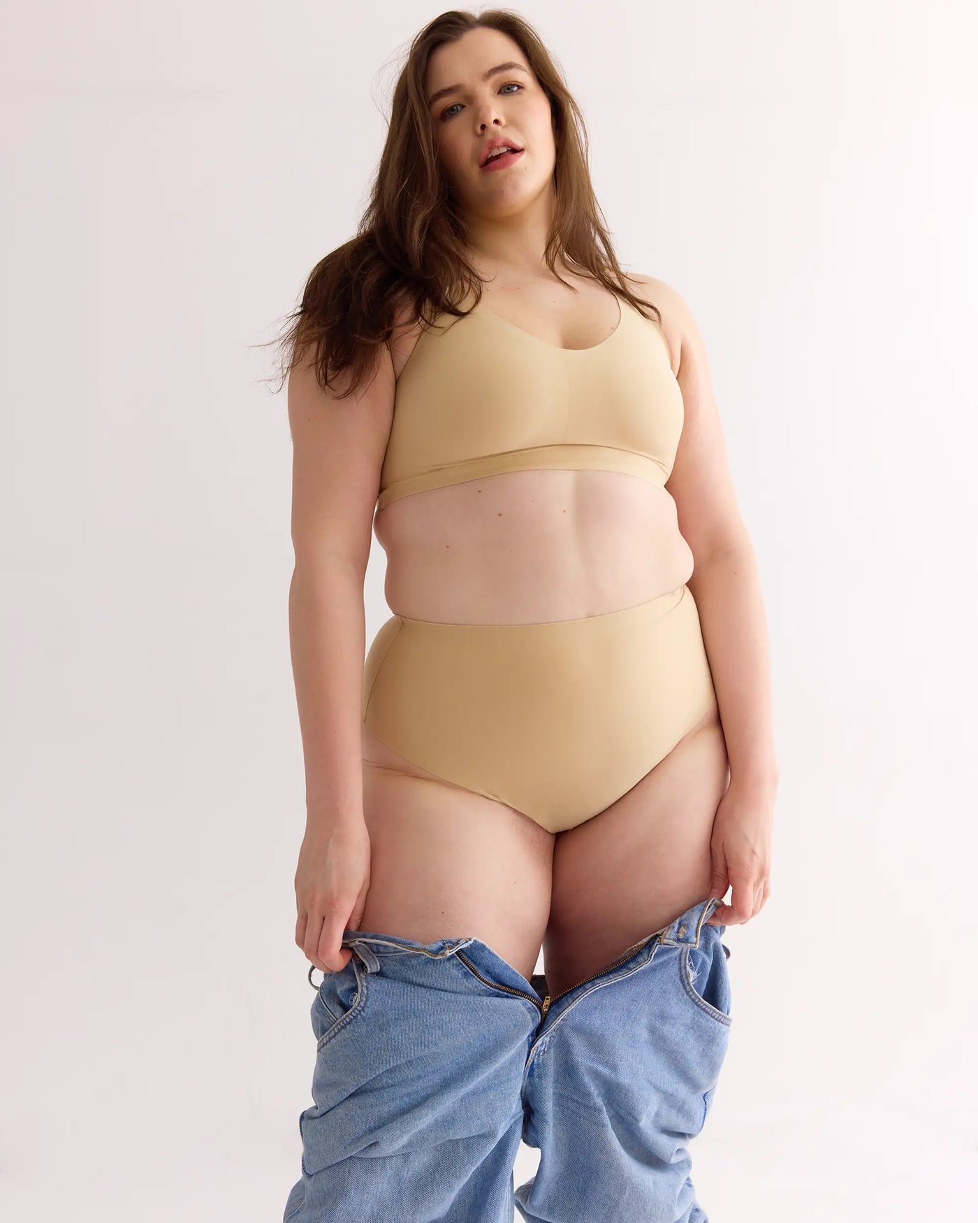 Okko High Waisted Thong In Creme